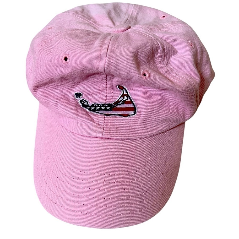 Vineyard Vines light pink baseball cap featuring american flag shaped vineyard